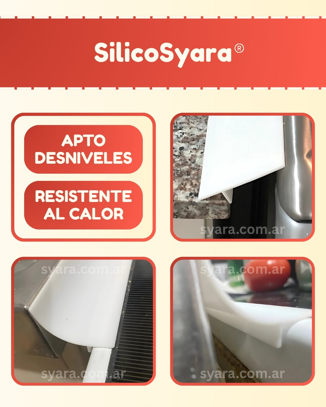 Pack x2 Siliconas Para Cubrir Huecos De Cocina
