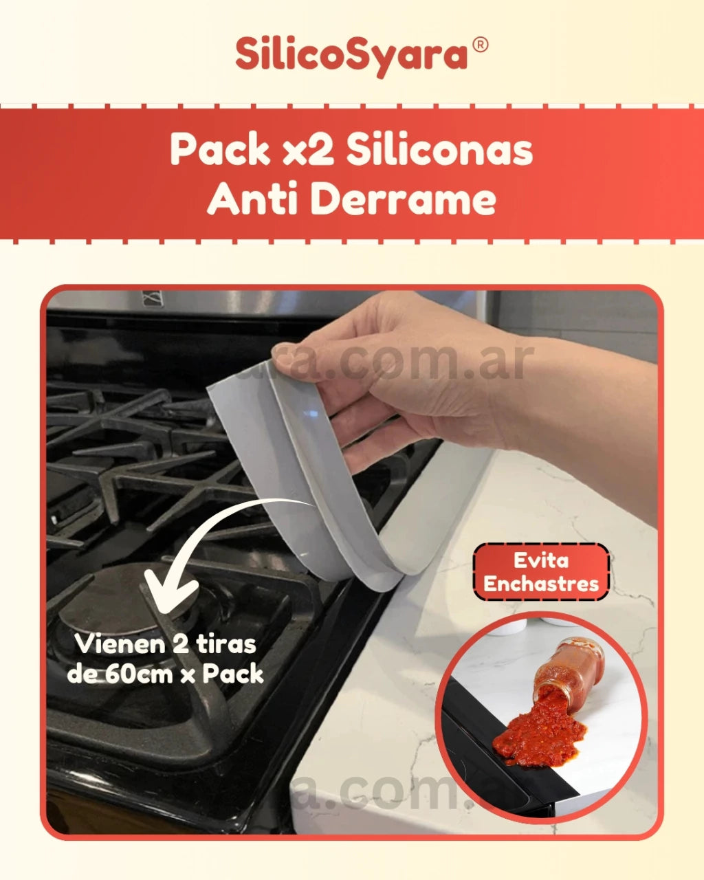 Pack x2 Siliconas Para Cubrir Huecos De Cocina